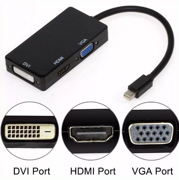 Cabo Adaptador Displayport 3 Em 1 Para Hdmi Dvi Vga 1037